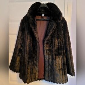 Vintage faux mink fur coat